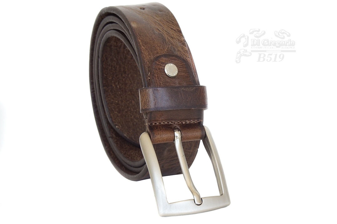 3.5cm brede groene riem van Italiaans echt leer met perfecte afwerking