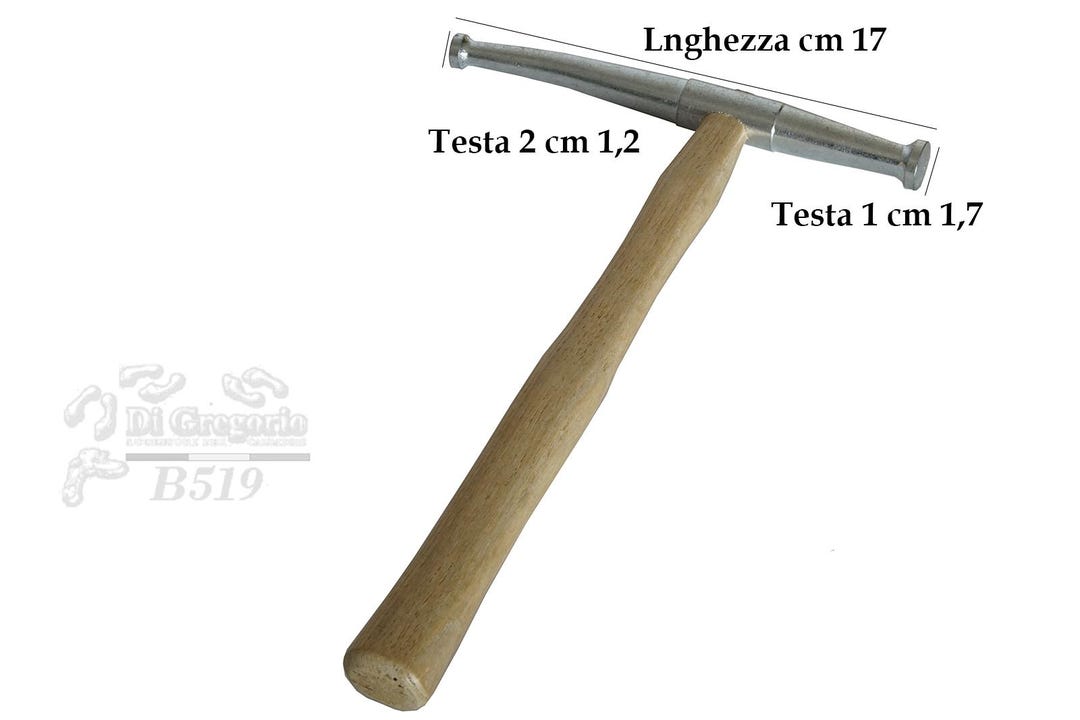 Petit Marteau Droit Artisanal – Manche 23 Cm, Tête Acier 7,8 Cm, Bon état