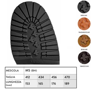 Vibram Mortara 2333 creación de calzado de reparación de media suela con tacos de goma