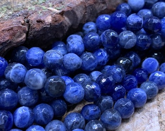 6mm Sodalite Faceted Round-one 15 inch strand