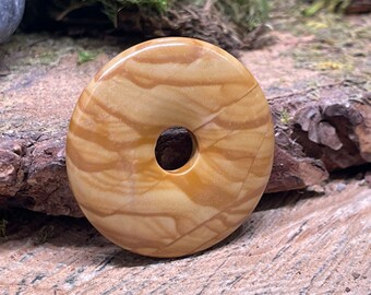 Desert Jasper Pi Stone, 40mm Donut, Pendant DesJ131