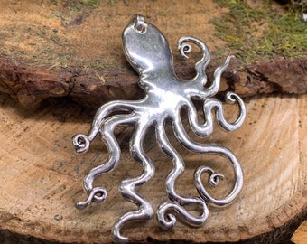 Large Octopus Metal Pendant