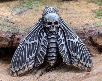 Death’s-head hawkmoth Silver tone Pendant.
