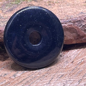 Blue Goldstone Donut Pendant 40mm BG132