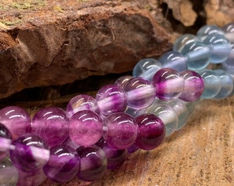 6mm Banded Fluorite Beads 8 inch strand