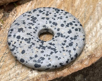 Dalmatian Jasper Pi 40mm Stone Donut Pendant DJ135
