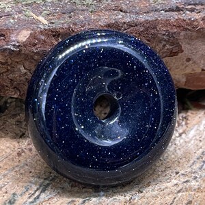 Blue Goldstone Donut Pendant 40mm BG132