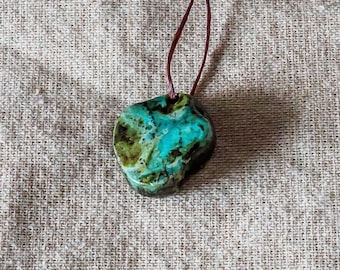 Antique Tibetan Turquoise Bead: Rare Repaired Stone