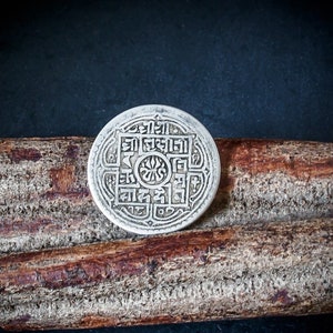 Nepali One Mohar Silver Coin/1 Mohar - Prithvi Bir Bikram--1885