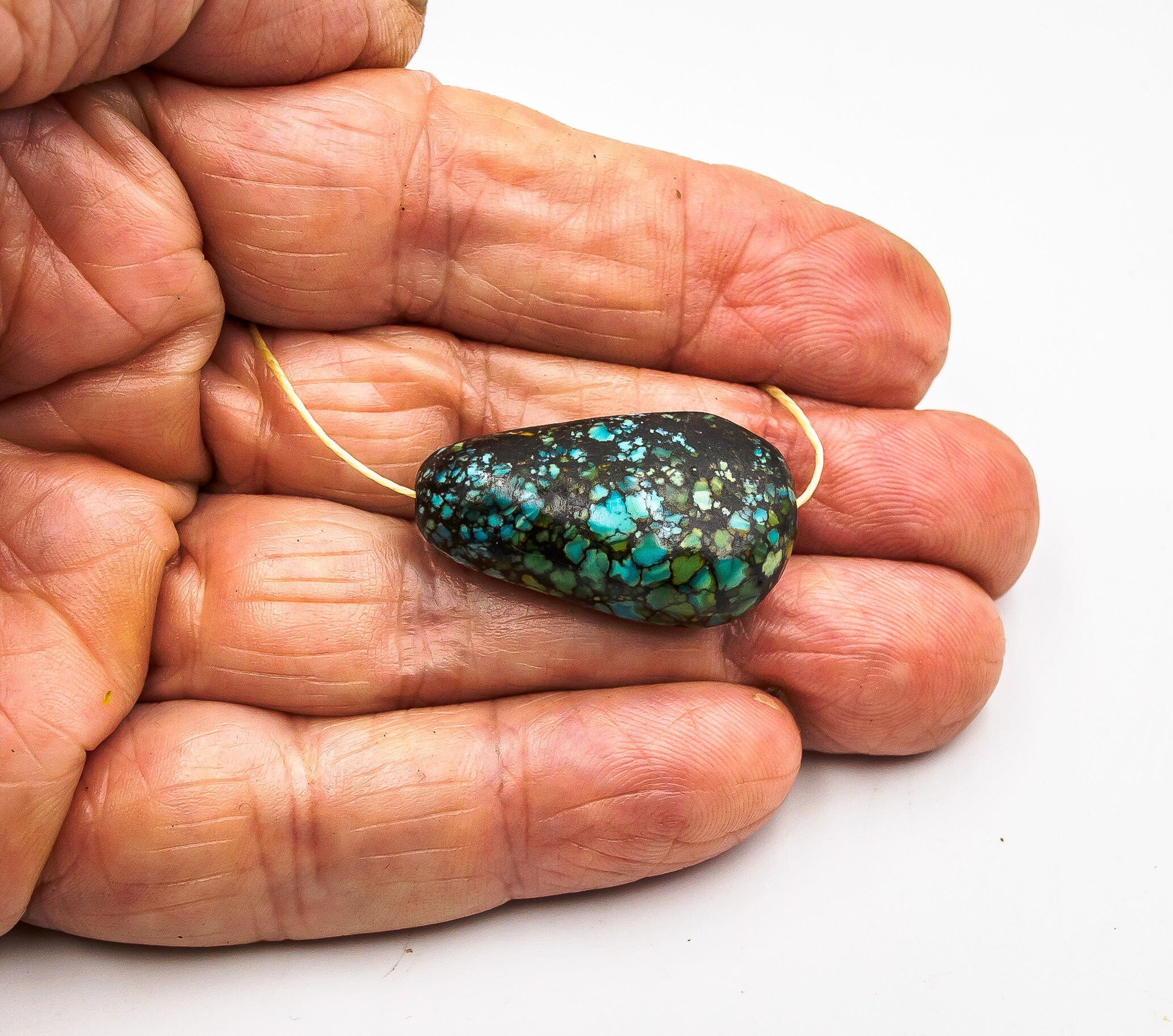 アンティークチベットターコイズビーズ：希少で本物 - Etsy 日本