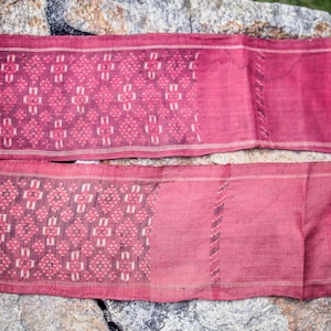 Antique Khmer Silk Ikat Sash: Royal Cambodian Textile