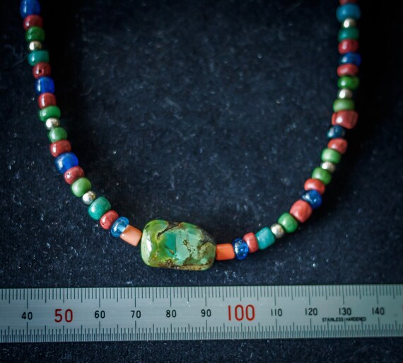 チベット産ターコイズネックレス：珊瑚、インド太平洋貿易ビーズ