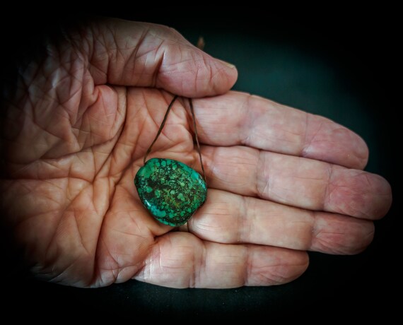 アンティークチベットターコイズビーズ：大型希少宝石（27 mm） - Etsy