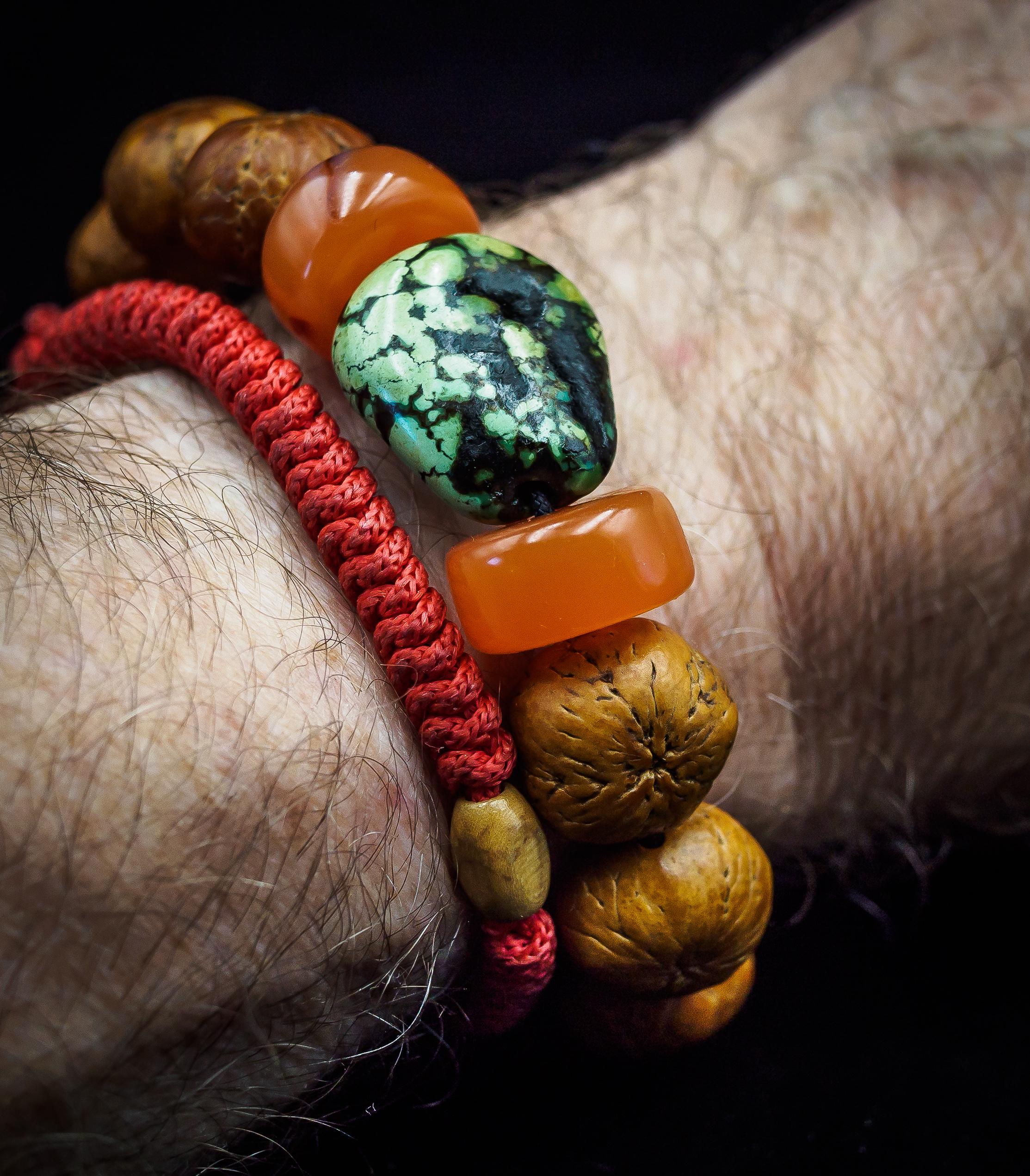 希少な五眼菩提樹の種子、ペマラカカーネリアン、チベット