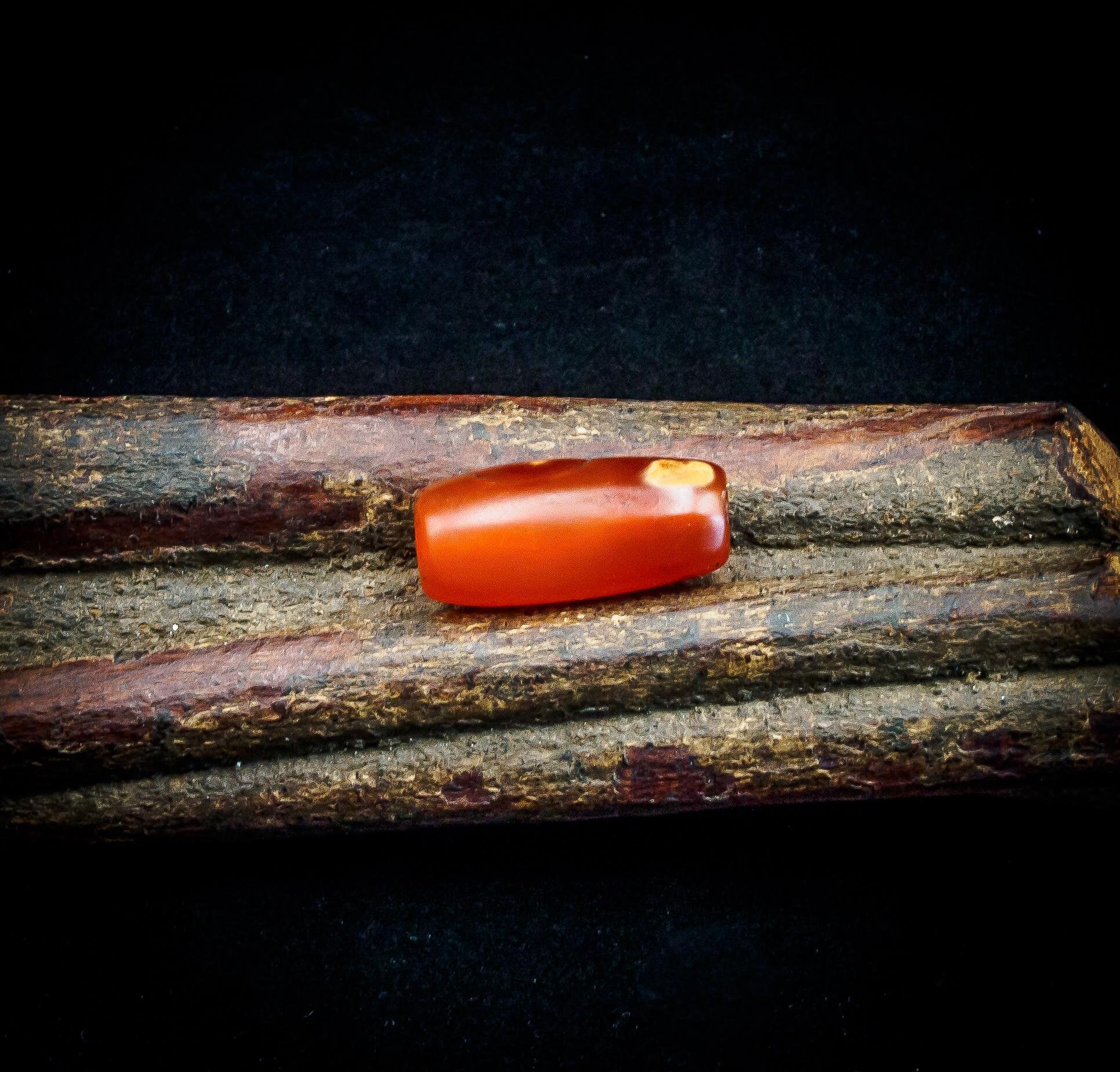 Antique Tibetan Pema Raka Carnelian Bead