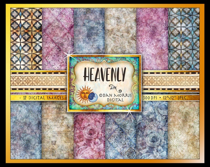 Heavenly Religious Digital Paper Set,digital Craft Paper, Instant ...