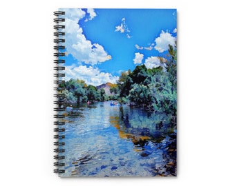 Salt River, Arizona, watercolor Spiral Notebook - Ruled Line