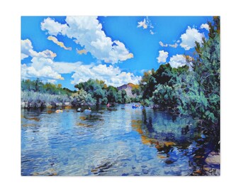 Salt River Tubing Painting Canvas Print