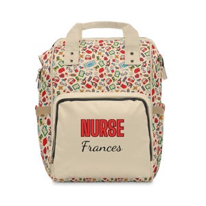 Sac fourre-tout personnalisé pour infirmière, sac à dos de voyage personnalisé pour infirmière, trousse d'allaitement, cadeau étudiant en médecine, cadeau infirmière