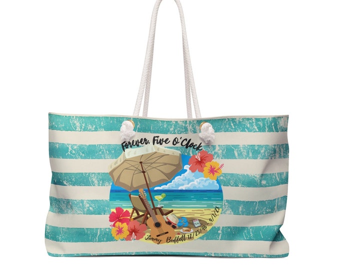 Featured listing image: Jimmy Buffett Memorial Beach Tote, Jimmy Buffett Beach Bag