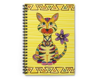 Celestial Cat, Spiral Notebook - Ruled Line