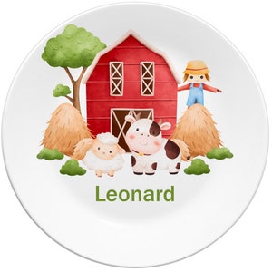 Children&#39;s plate with name, personalized children&#39;s gift, christening gift, gift children, first birthday, children&#39;s tableware set farm
