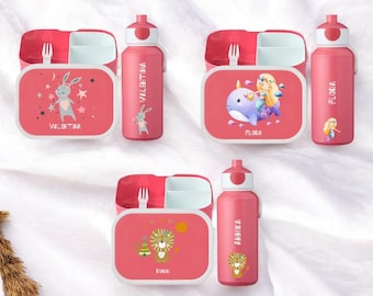 Lunchbox Mepal z personalizowanym wzorem, personalizowany lunchbox dla dziewczynek, Mepal, lunchbox do przedszkola, lunchbox dla dzieci z imieniem, zestaw prezentowy do szkoły