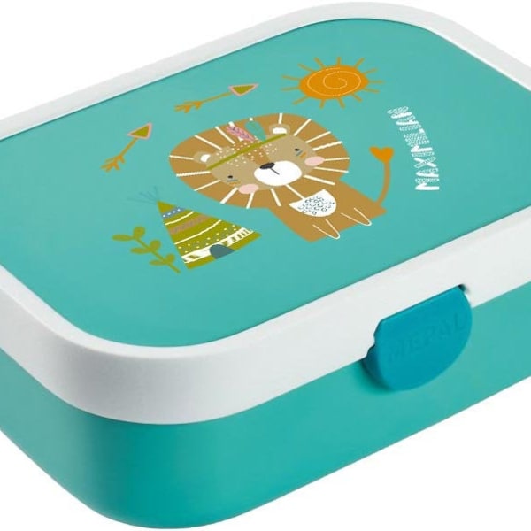 Brotdose Mepal personalisiert mit Name & Löwenmotiv passend Step by Step Schulranzen, Bentobox, Pausenbrotbox, Lunchbox für Schule, Kita