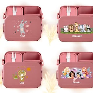 Mepal Brotdose personalisiert Motiv Safari, Brotdose Kinder personalisiert, Bento, Brotdose mit Fächern, Lunchbox Mädchen, Brotdose mit Name