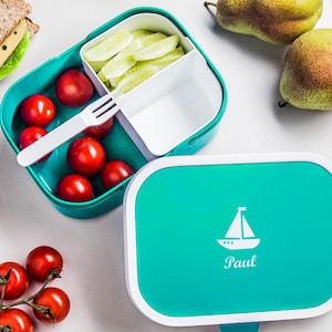 Personalisierbare Mepal Brotdose mit Namen und Wunschmotiv, Lunchbox mit Bentobox Einsatz für Jungen u. Mädchen oder als Geschenkidee