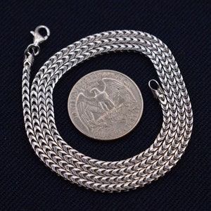 Collana a catena Franco massiccia anti-ossidazione da 2,30 mm in vero argento Sterling 925 ITALIA