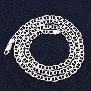 5.3mm Mens Solid Mariner Link Chain Necklace Real 925 Sterling Silver Italy