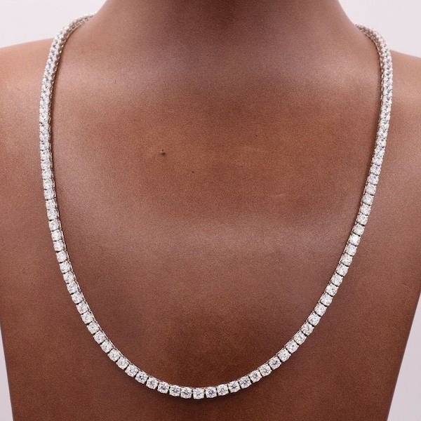 3mm Round Cut CZ Tennis Chain Necklace Real Solid Sterling Silver ANTI TARNISH