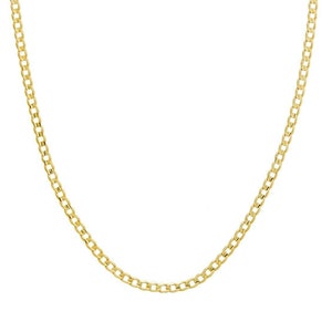 3.70mm Curb Chain Necklace Bracelet Real 10K Yellow Gold Hollow