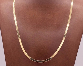 Cadena de espiga pulida de alto brillo en oro amarillo macizo de 10 quilates de 3,0 mm TODOS LOS TAMAÑOS