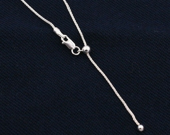 0.8mm Adjustable Wheat Spiga Chain Necklace REAL Sterling Silver Up To 24"