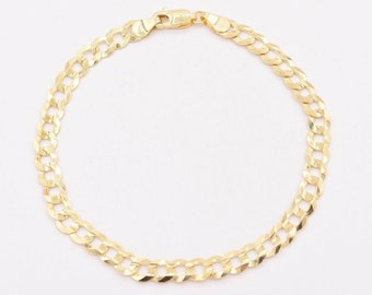 6mm Mens Curb Miami Curb Cuban Bracelet Real 10K Yellow Gold SOLID All Sizes