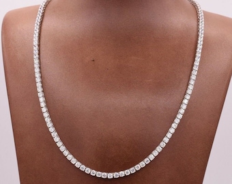 3mm Round Cut CZ Tennis Chain Necklace Real Solid Sterling Silver ANTI TARNISH