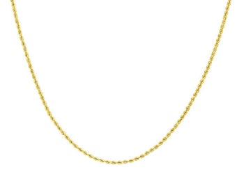 1.80mm Twisted Rope Link Chain Necklace Real 14K Yellow Gold