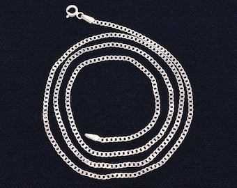 2mm Italian Miami Cuban Curb Link Chain Necklace Real Sterling Silver 925