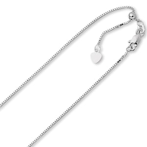 0.80mm Solid Adjustable Box Chain Necklace REAL Sterling Silver Up To 30&quot; 3.8gr