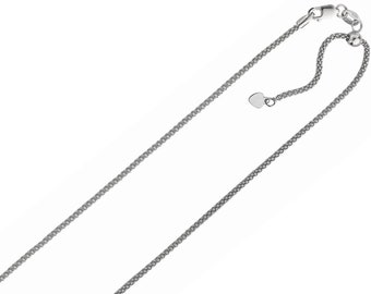 0,8 mm verstelbare popcornketting ECHT sterlingzilver tot 22"