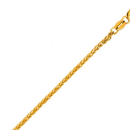 1.8mm Square Wheat Chain Necklace Real 