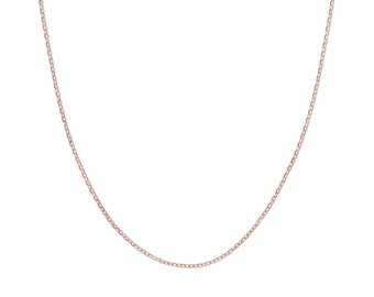 2mm Crystal Diamond Cut Cable Chain Necklace Real 14K Rose Gold ALL SIZES