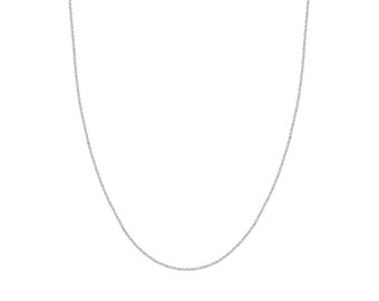 Collar de cadena trenzada brillante de Singapur de 1,50 mm en oro blanco real de 14 quilates