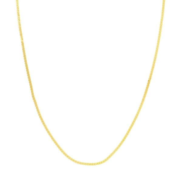 2mm Serpentine Inspired Chain Necklace Solid Real 14K Yellow Gold