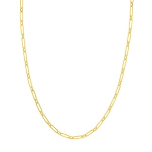 3.8mm Paperclip Chain Necklace Real 14K Yellow Gold ALL SIZES