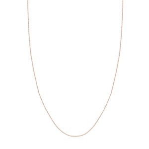 1.05mm Diamond Cut Cable Chain Necklace Real Solid 14K All Rose Gold
