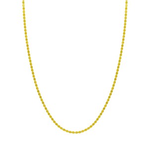 2.7mm Polished Oval Mirror Chain Necklace Real 14K Yellow Gold