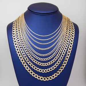 Miami Curb Two Tone Pave Chain Necklace Real 10K Yellow White Gold All Sizes